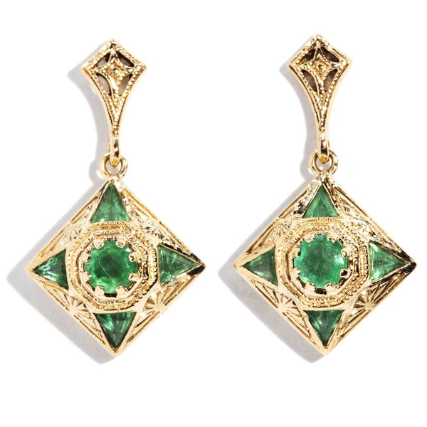 Art deco gold deals earrings