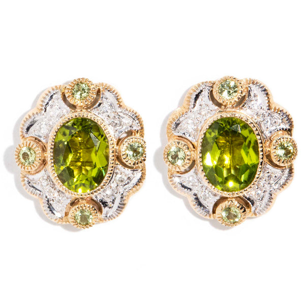 Peridot and diamond deals earrings