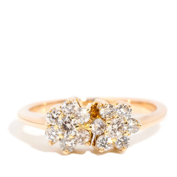 Gold cluster deals diamond ring