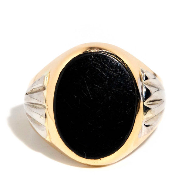 Mens onyx signet deals ring