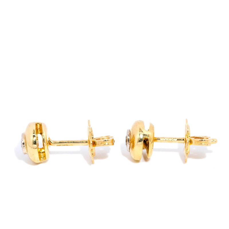 Adalie 1990s Diamond Bezel Studs 18ct Gold