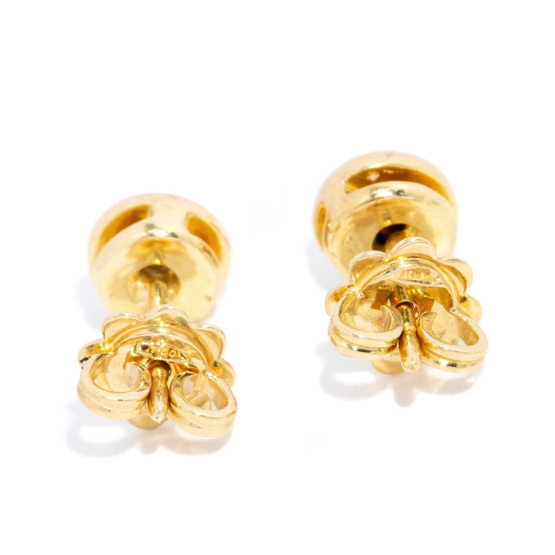 Adalie 1990s Diamond Bezel Studs 18ct Gold