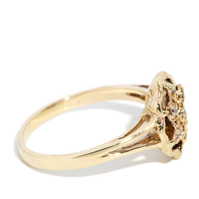 Addison 1970s Diamond Cluster Ring 9ct Gold