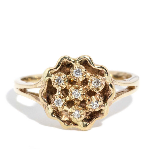 Addison 1970s Diamond Cluster Ring 9ct Gold