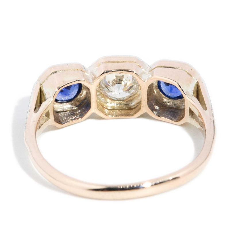 Agnes 1950s Sapphire & Diamond Ring 9ct Gold