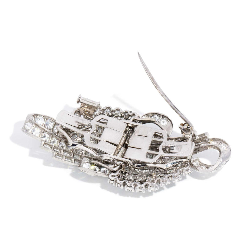 Ailee Convertible Diamond Platinum Art Deco Brooch