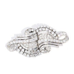 Ailee Convertible Diamond Platinum Art Deco Brooch