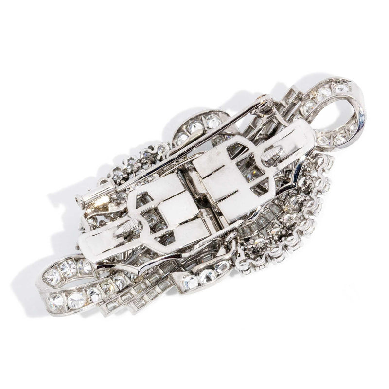 Ailee Convertible Diamond Platinum Art Deco Brooch