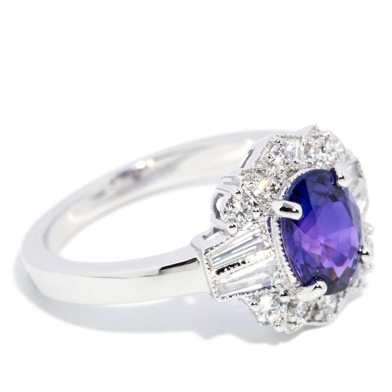 Airlie 1.72 Purple Sapphire & Diamond Ring 18ct White Gold