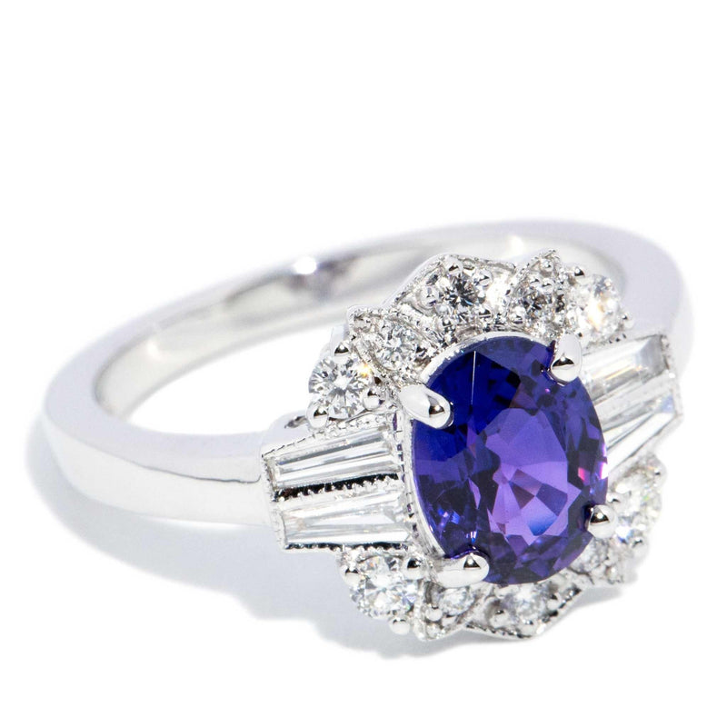 Airlie 1.72 Purple Sapphire & Diamond Ring 18ct White Gold