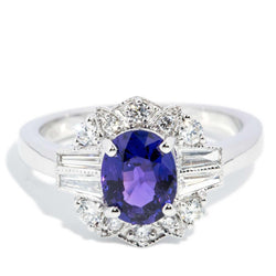 Airlie 1.72 Purple Sapphire & Diamond Ring 18ct White Gold