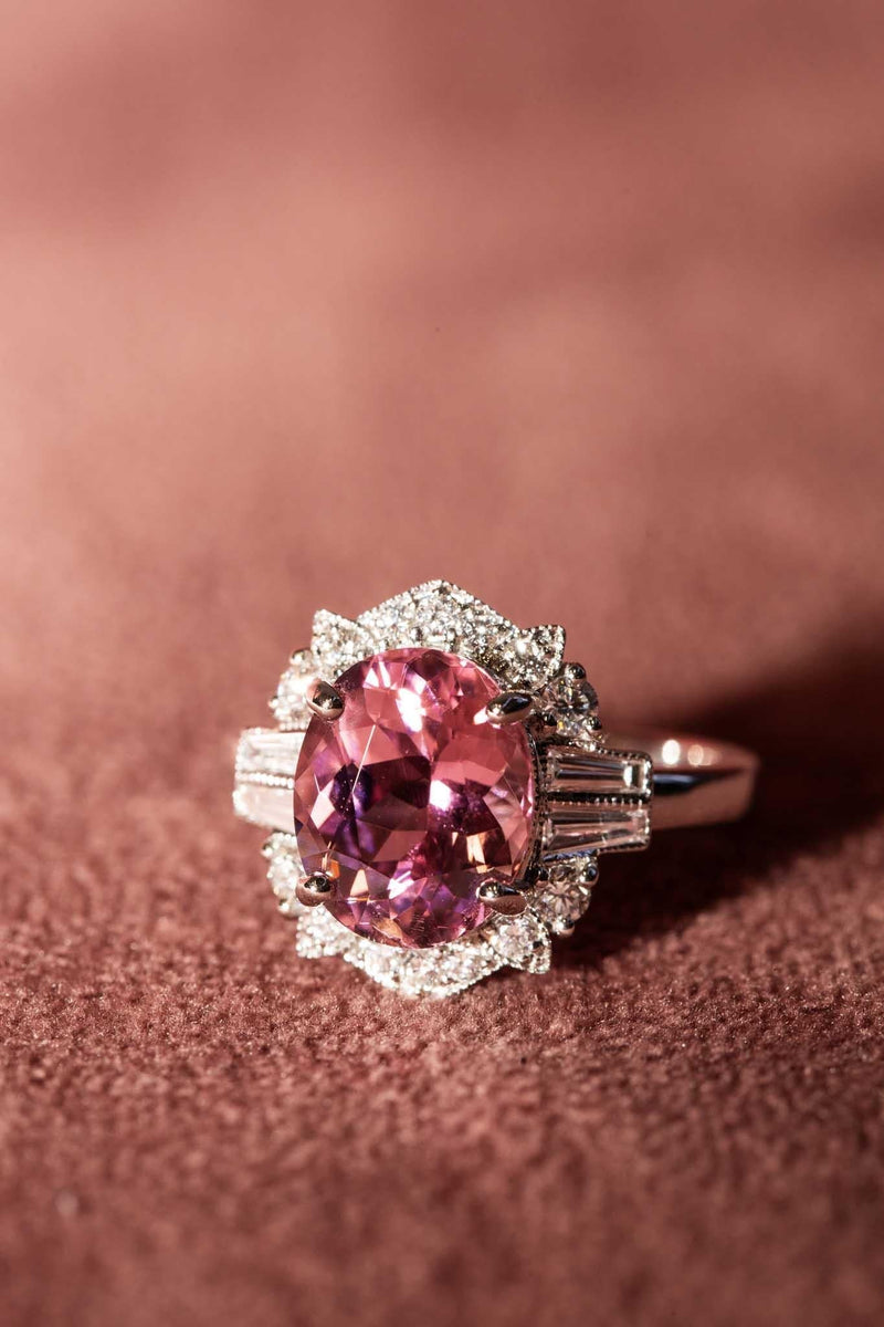 Airlie 4.00ct Pink Tourmaline & Diamond Ring 18ct White Gold