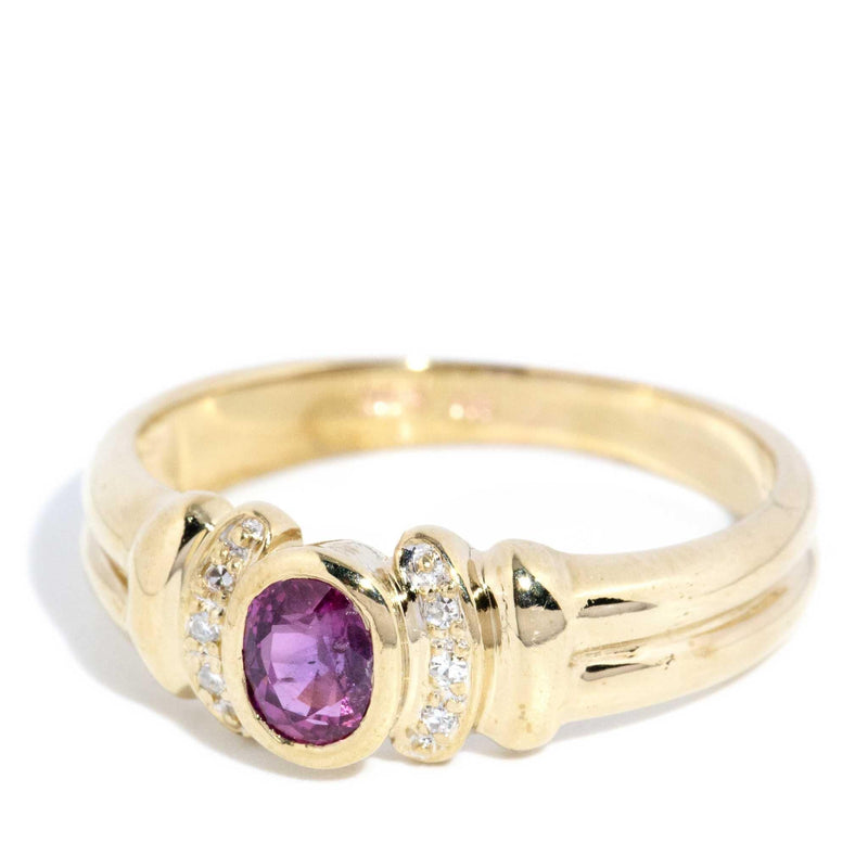 Alaska 1980s Ruby & Diamond Ring 9ct Gold