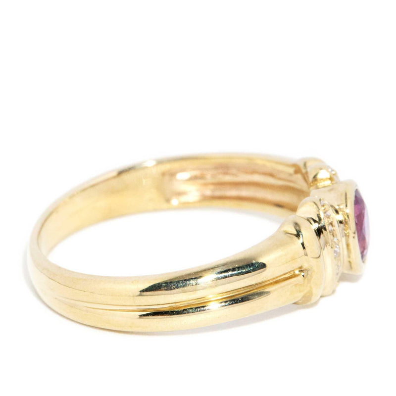 Alaska 1980s Ruby & Diamond Ring 9ct Gold