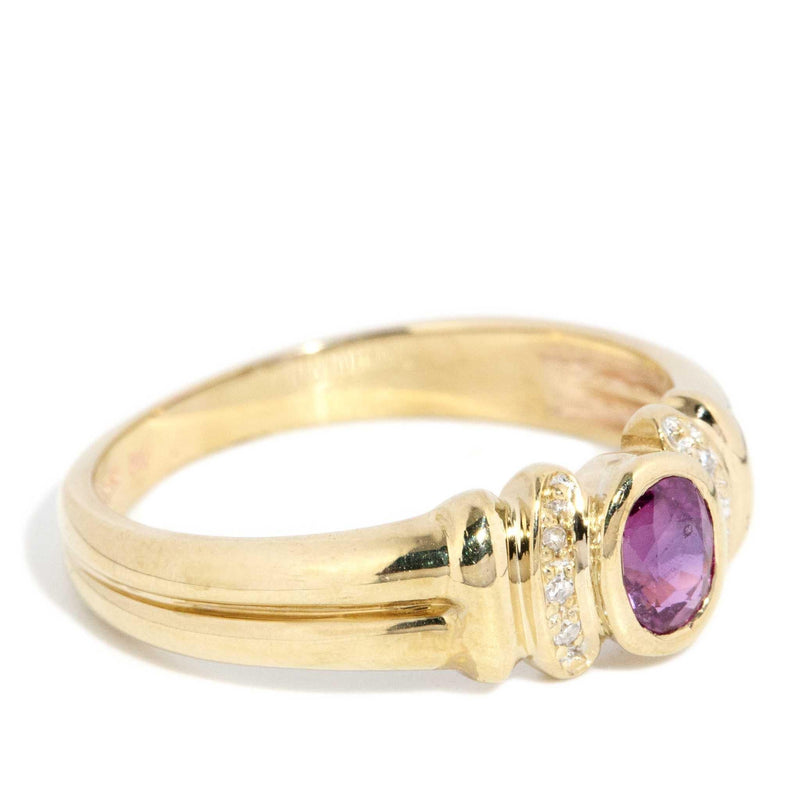 Alaska 1980s Ruby & Diamond Ring 9ct Gold