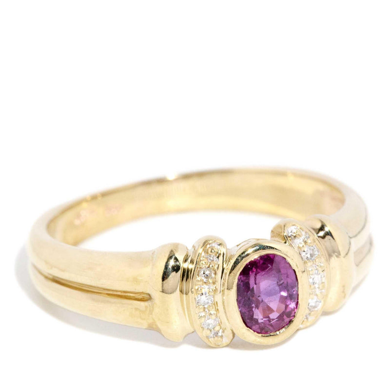 Alaska 1980s Ruby & Diamond Ring 9ct Gold