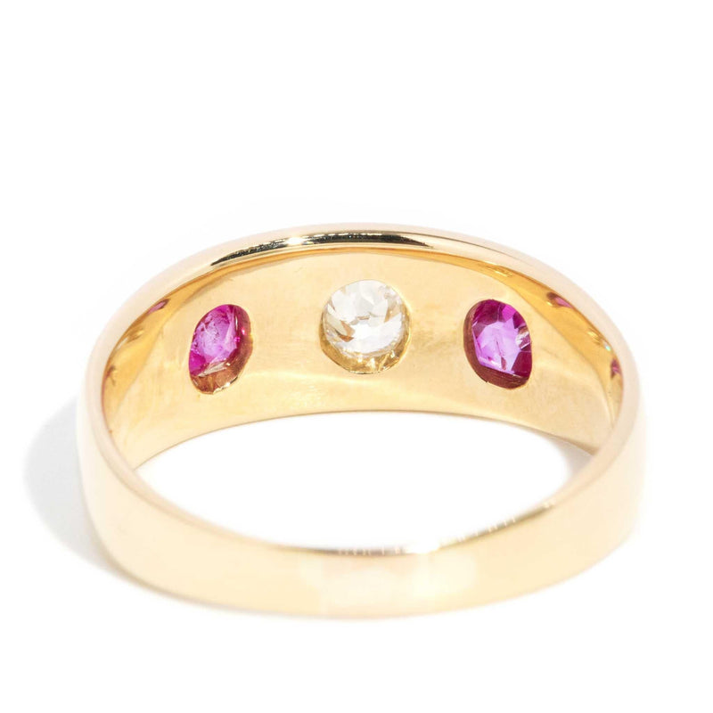 Alberta 1900s Antique Ruby & Old Cut Diamond Ring 18ct