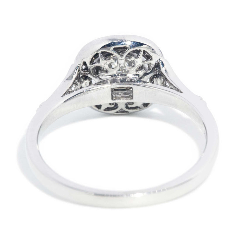 Alessandra GIA Certified Diamond Halo Platinum Ring