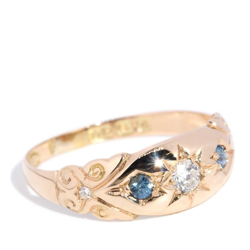 Alice 1903 Antique Sapphire & Diamond Ring 9ct Gold