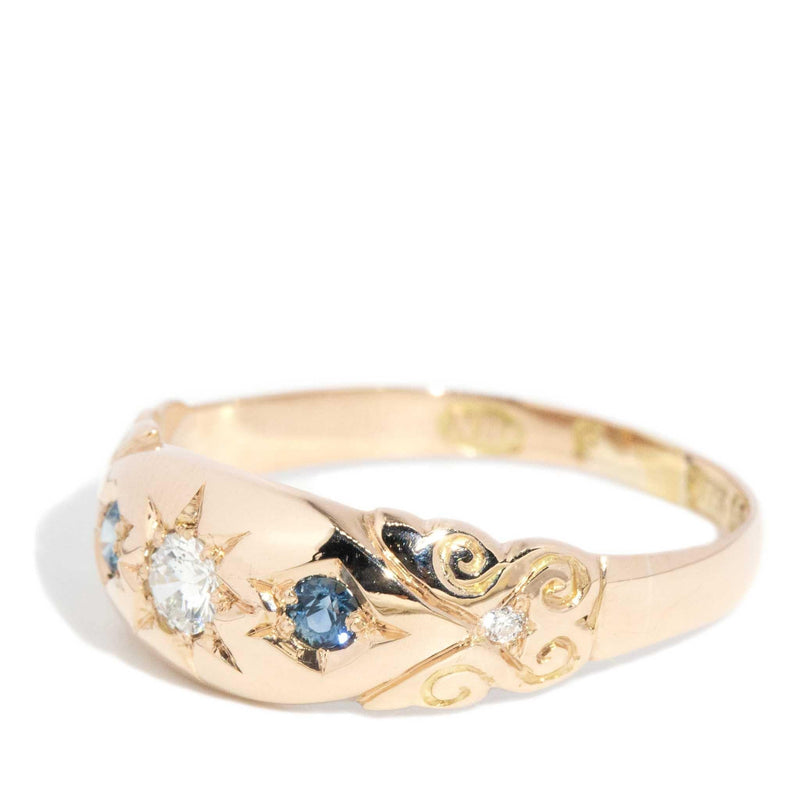 Alice 1903 Antique Sapphire & Diamond Ring 9ct Gold