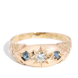 Alice 1903 Antique Sapphire & Diamond Ring 9ct Gold