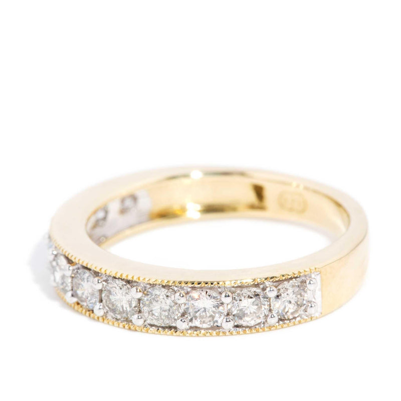 Alicia Diamond Milgrained Eternity Ring 9ct Gold