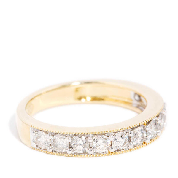 Alicia Diamond Milgrained Eternity Ring 9ct Gold