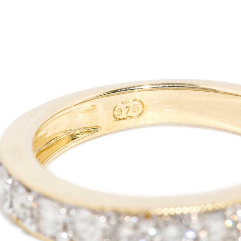 Alicia Diamond Milgrained Eternity Ring 9ct Gold