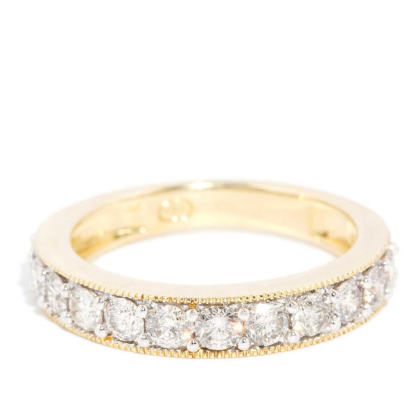 Alicia Diamond Milgrained Eternity Ring 9ct Gold