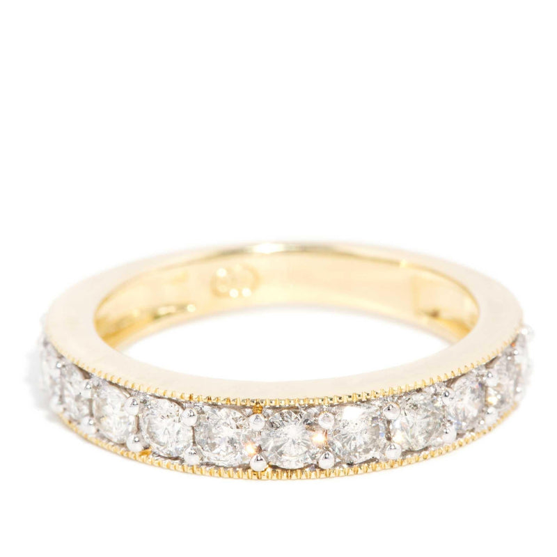 Alicia Diamond Milgrained Eternity Ring 9ct Gold