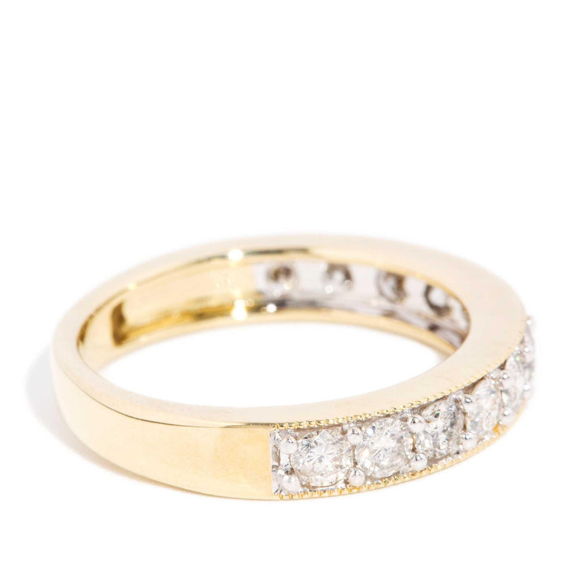 Alicia Diamond Milgrained Eternity Ring 9ct Gold