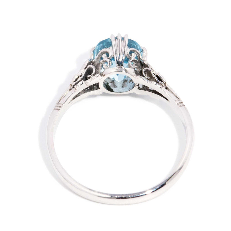 Alys 1970s Aquamarine Ring 18ct White Gold