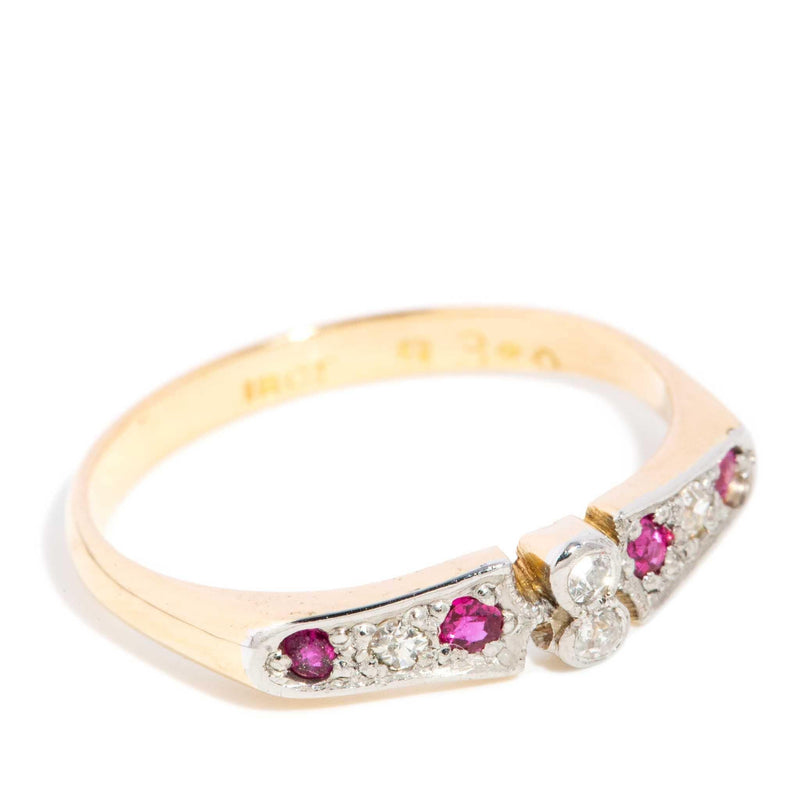 Amabel 1990s Ruby & Diamond Ring 18ct Gold