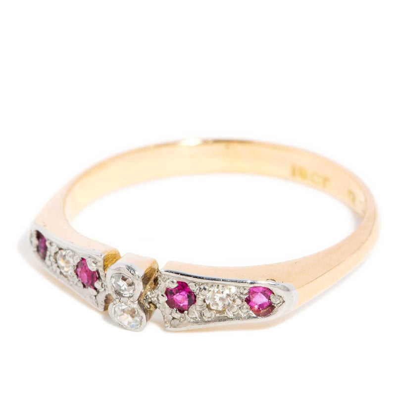 Amabel 1990s Ruby & Diamond Ring 18ct Gold