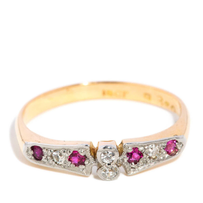 Amabel 1990s Ruby & Diamond Ring 18ct Gold