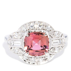 Amina 2.35ct Pink Tourmaline & Diamond Ring 18ct White Gold