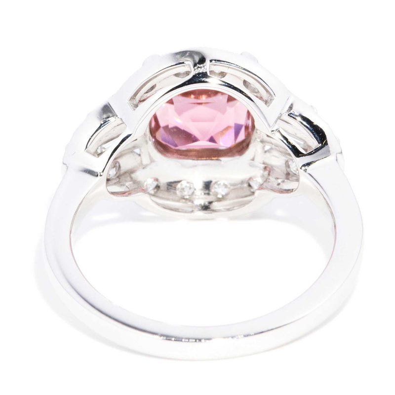 Amina 2.35ct Pink Tourmaline & Diamond Ring 18ct White Gold