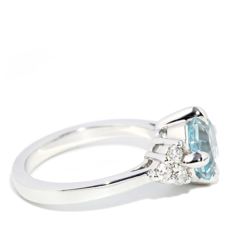 Angelita 2.00ct Aquamarine & Diamond Ring 18ct White Gold