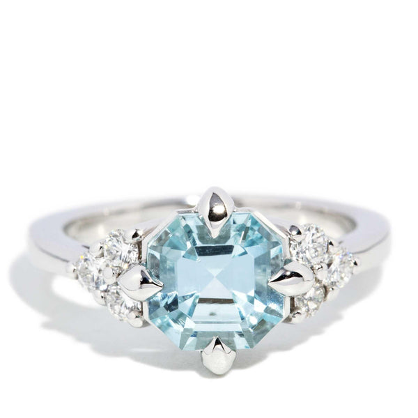 Angelita 2.00ct Aquamarine & Diamond Ring 18ct White Gold