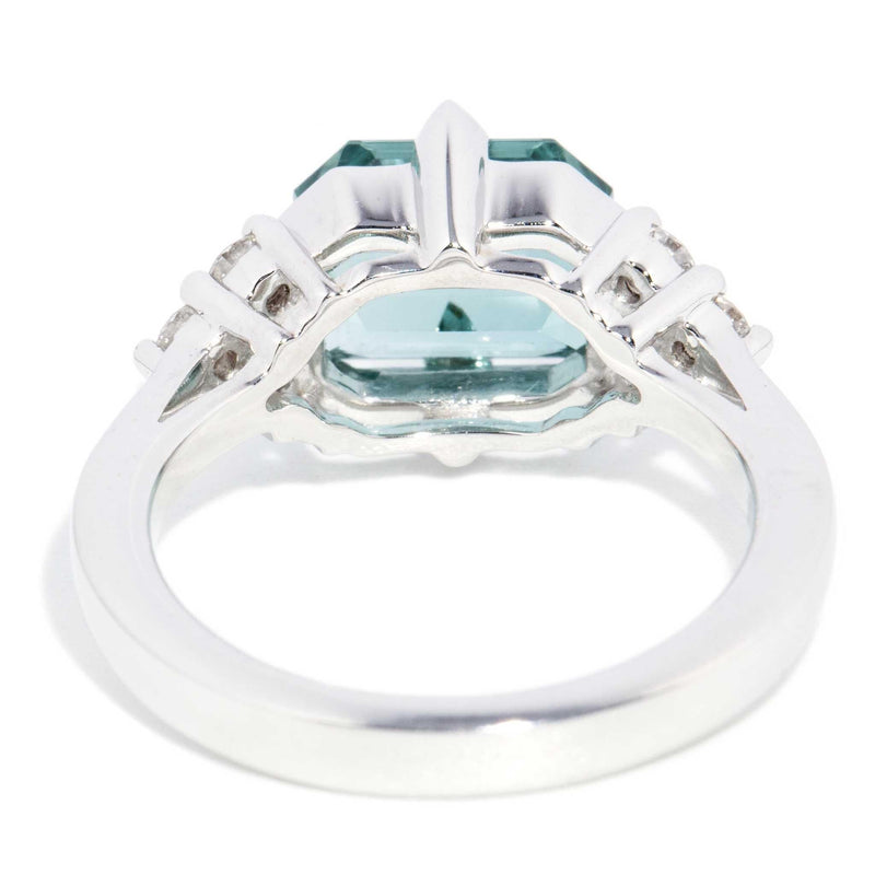 Angelita 3.36ct Seafoam Tourmaline & Diamond Ring 18ct White Gold