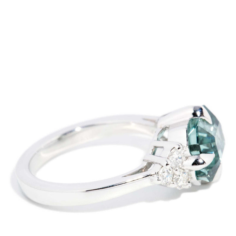 Angelita 3.36ct Seafoam Tourmaline & Diamond Ring 18ct White Gold