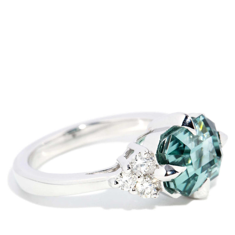 Angelita 3.36ct Seafoam Tourmaline & Diamond Ring 18ct White Gold