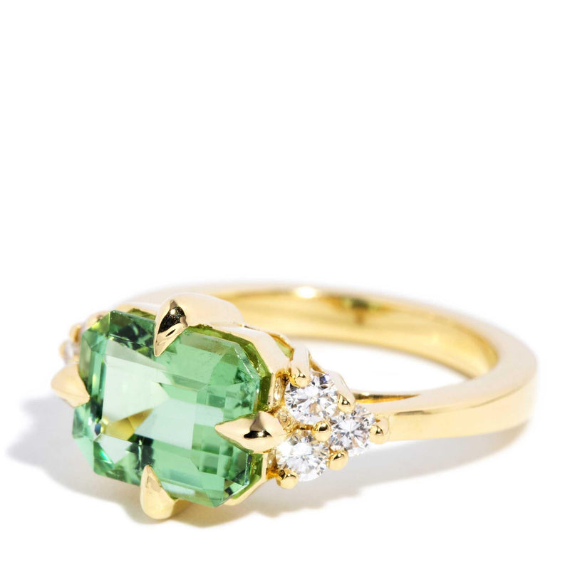 Angelita 3.45ct Green Tourmaline & Diamond Ring 18ct Gold