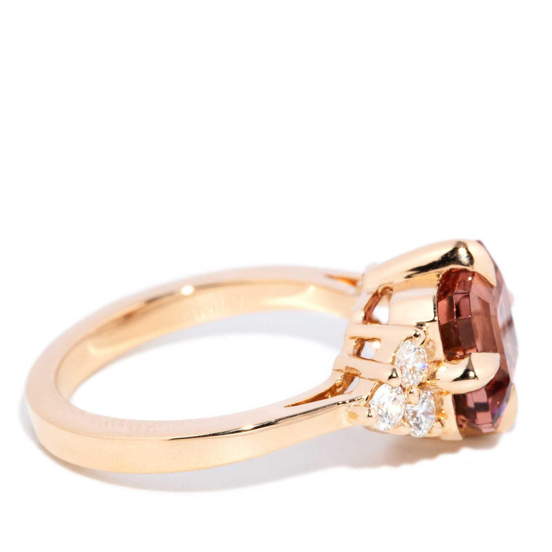 Angelita 3.72ct Peachy Orange Tourmaline & Diamond Ring 18ct Gold