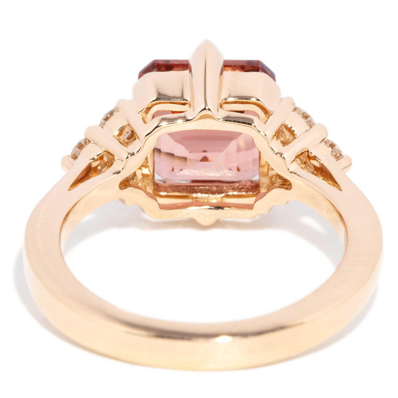 Angelita 3.72ct Peachy Orange Tourmaline & Diamond Ring 18ct Gold