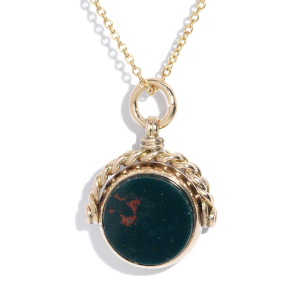 Phanie 1924 Carnelian Bloodstone Spinner Pendant 9ct