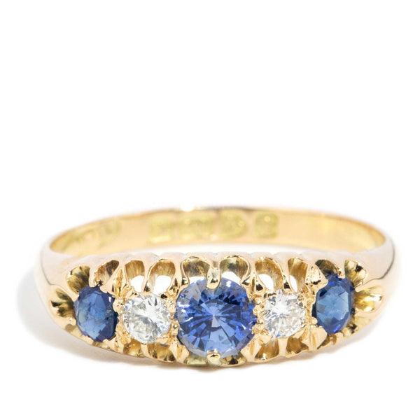 Antonia 1910 Sapphire & Diamond London Bridge Ring 18ct Gold