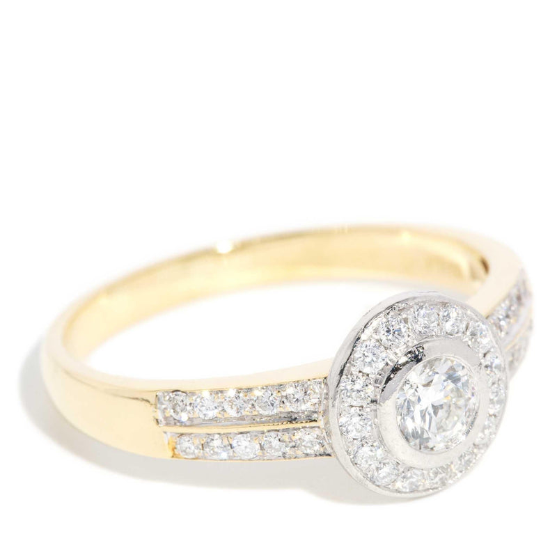 Aphra 1990s Diamond Halo Ring 18ct Gold