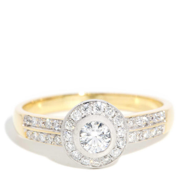 Aphra 1990s Diamond Halo Ring 18ct Gold