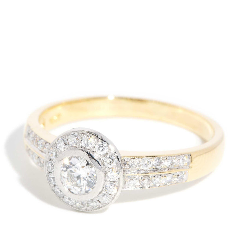 Aphra 1990s Diamond Halo Ring 18ct Gold